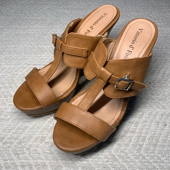 Vittorio d’ Firenze Women’s 8 Heels Brown Synthetic Leather Adjustable Strap - Picture 3 of 10